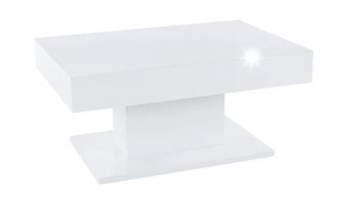 KONDELA Konferenčný stôl s úložným priestorom biela DIKARO vysoký lesk 60 x 90 x 37 cm